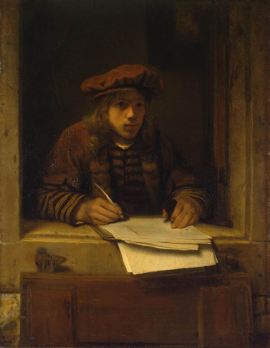 Painted self-portrait of the young Samuel van Hoogstraten, mid-1640s.